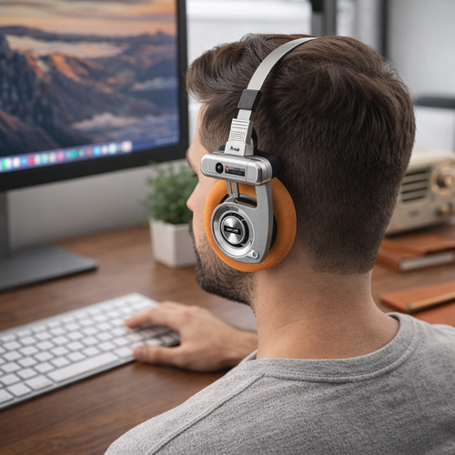 Retro Wireless Headphones with Active Noise Cancelling